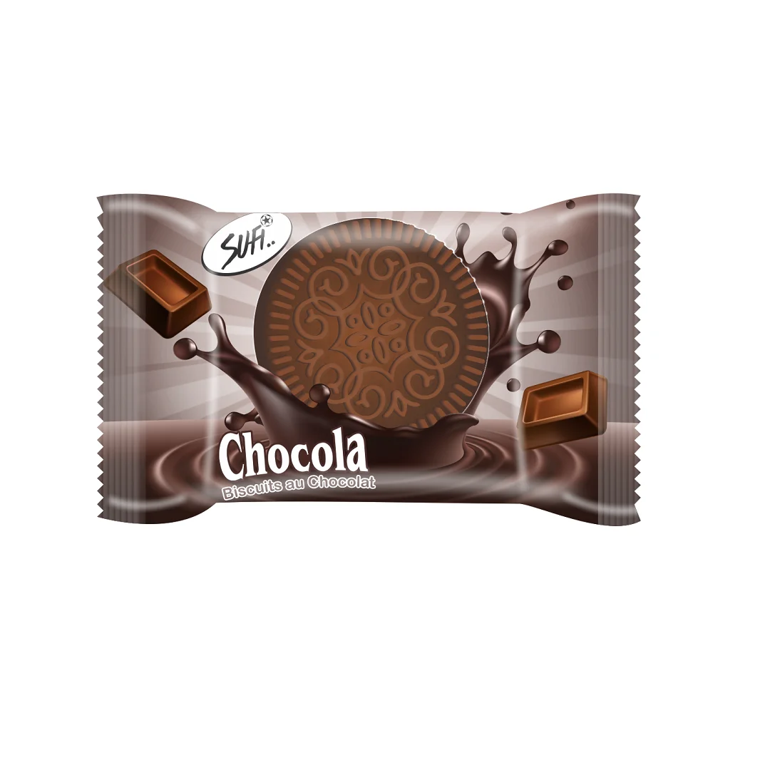Natural Ingredient Made Chocolate Flavor Biscuits with Customized Designed Printed Label Packing For Sale