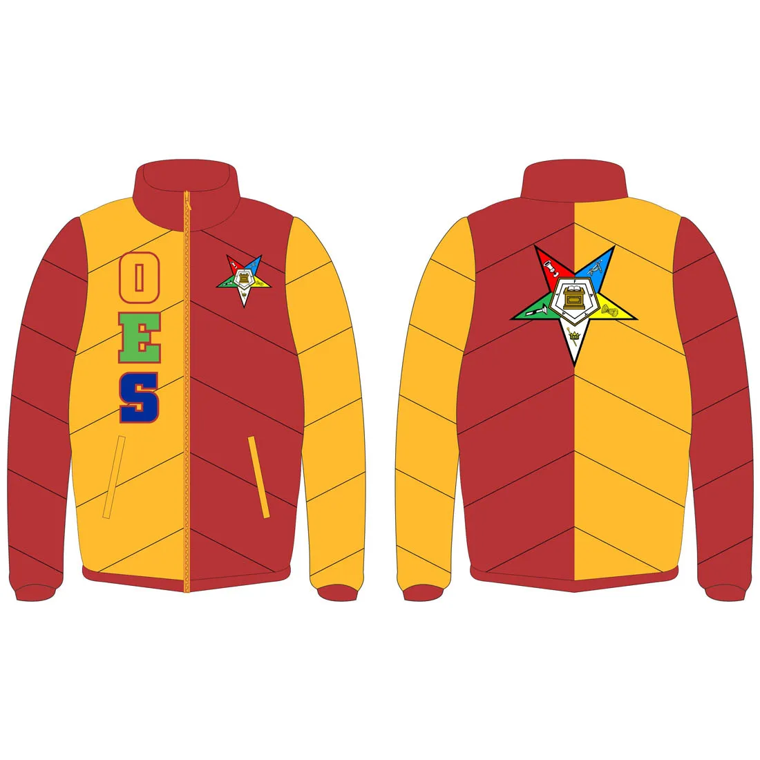 Breathable Hot selling OES Embroidery jacket men winter Sorority and fraternity puffer jacket For Sale Custom Printing