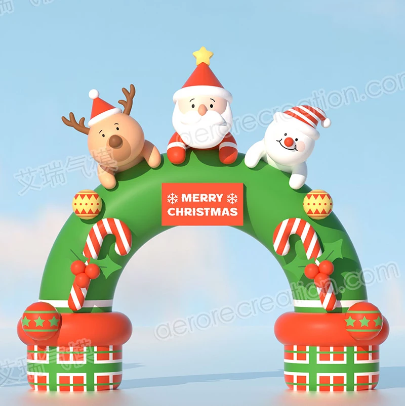 Aero Self-developed New Events Outdoor Inflatable Christmas Arch Giant Christmas Santa Arch Blow Up
