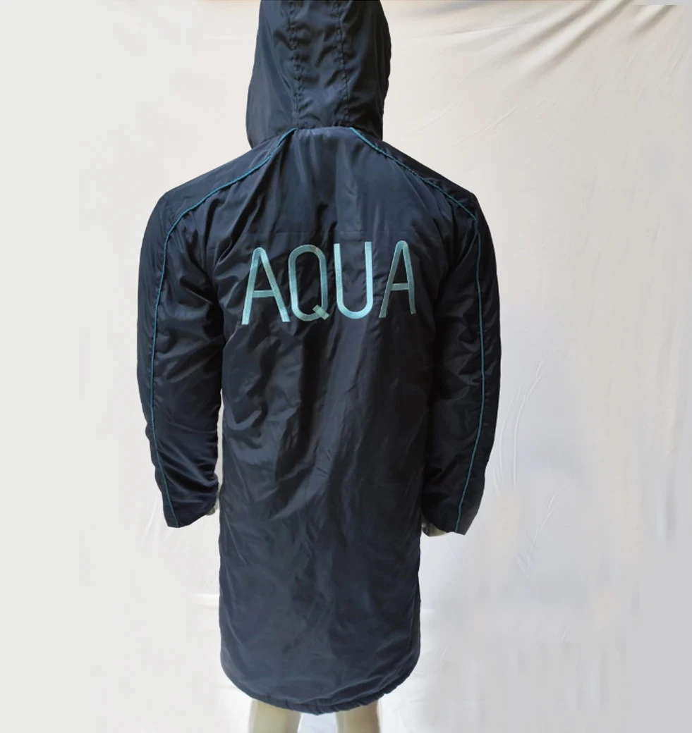 Waterproof swim parka surf poncho robes jacket sleeve striped adult swim parka coat robe waterproof changing Beach Robe Coat