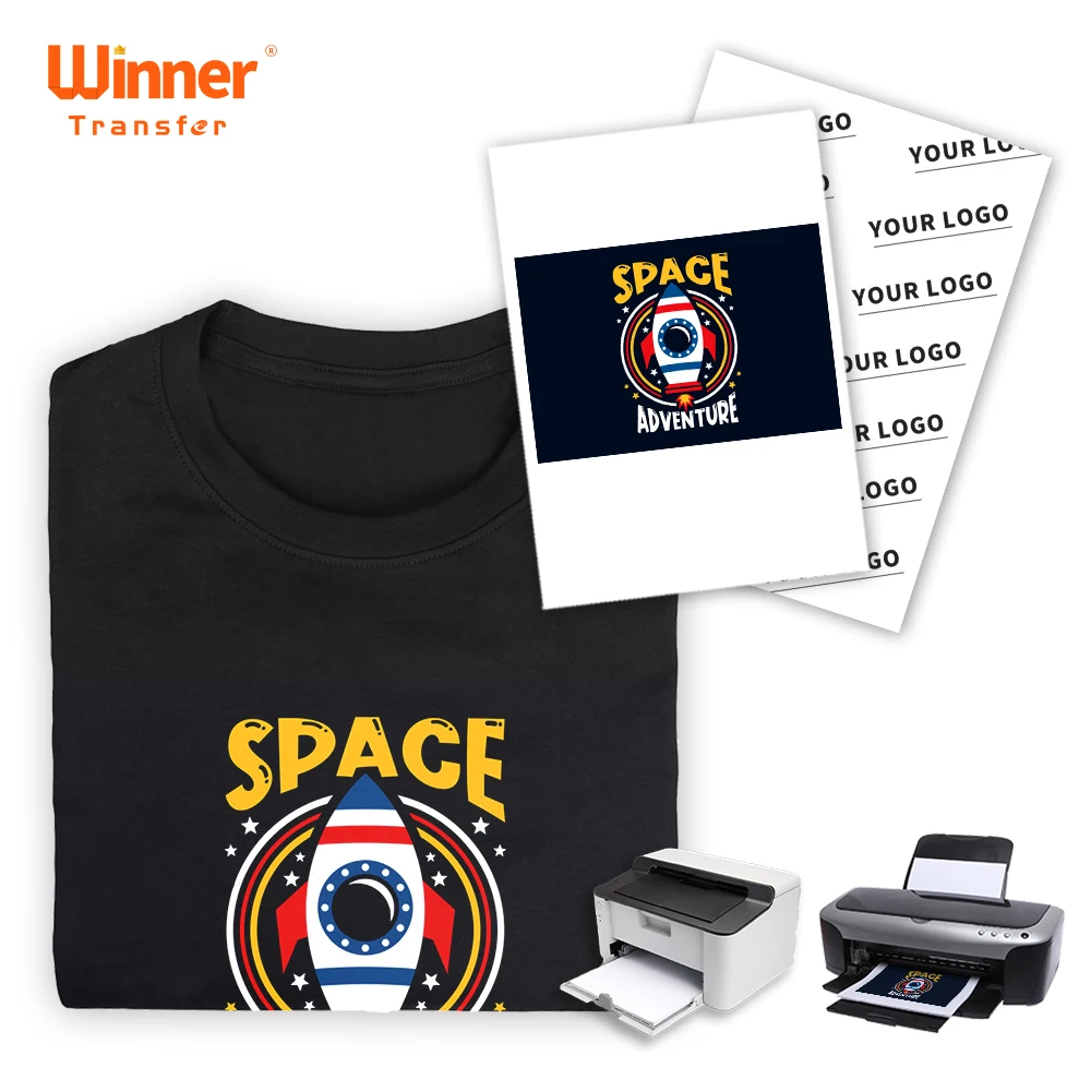Winner Transfer A4 Heat Transfer Paper Dark t Shirts Transfer Paper for Inkjet and Laser Printers