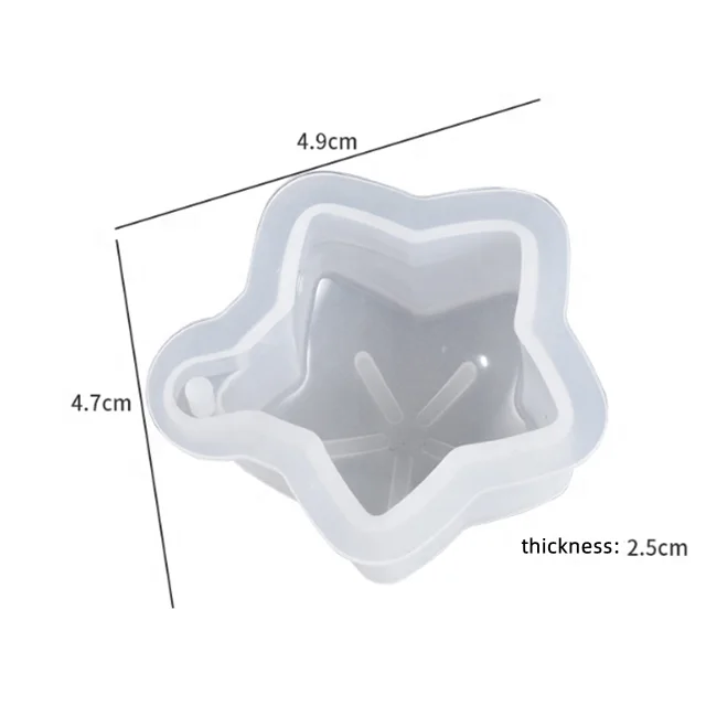 DLR1141 Factory Wholesale Small flower five pointed star cat claw keychain quicksand epoxy resin silicone molds