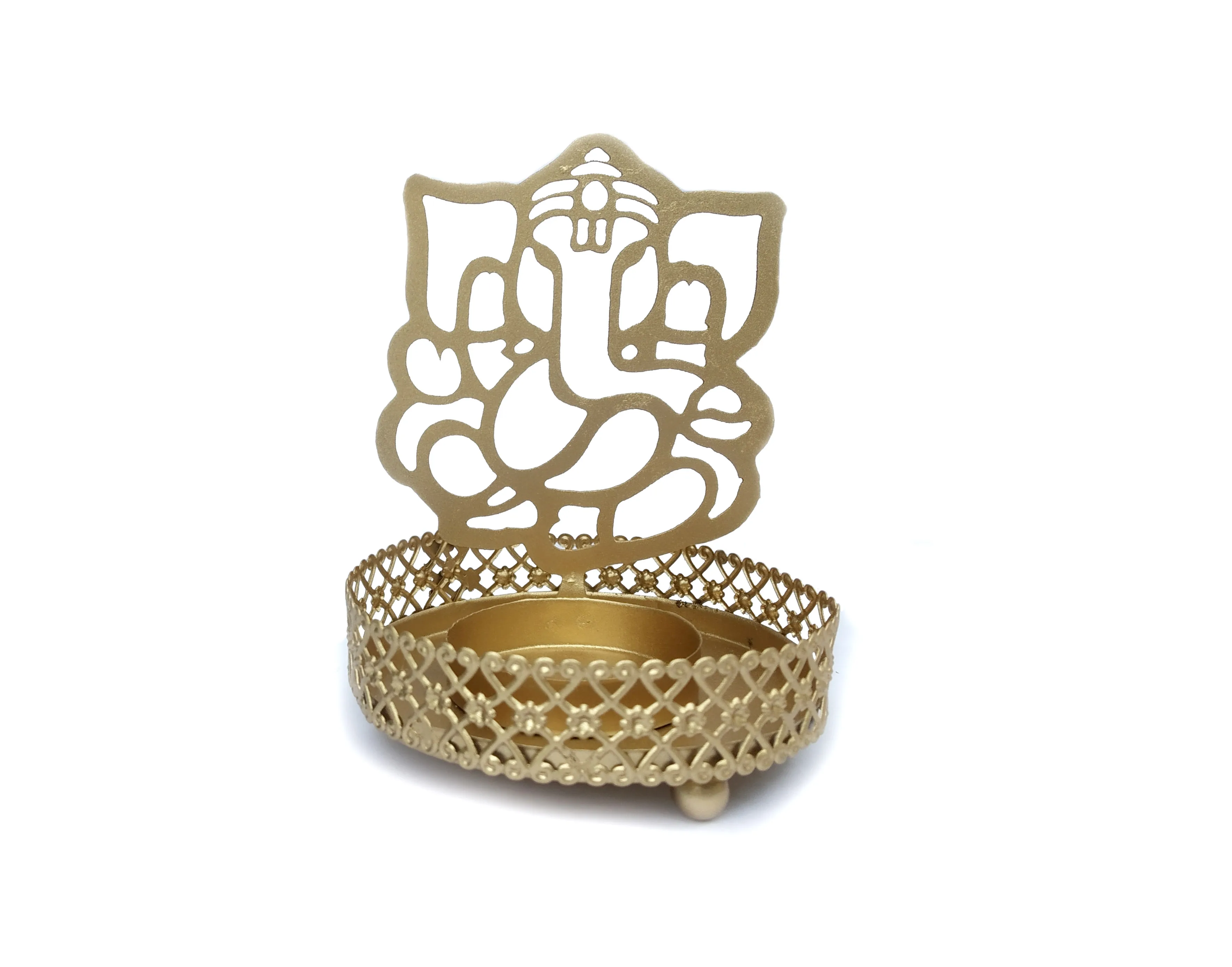 T-Light Metal 3D Projector Candle Holder Ying Yang Design Projection on Wall Small Aluminium Votive Holder Light Weight Candle