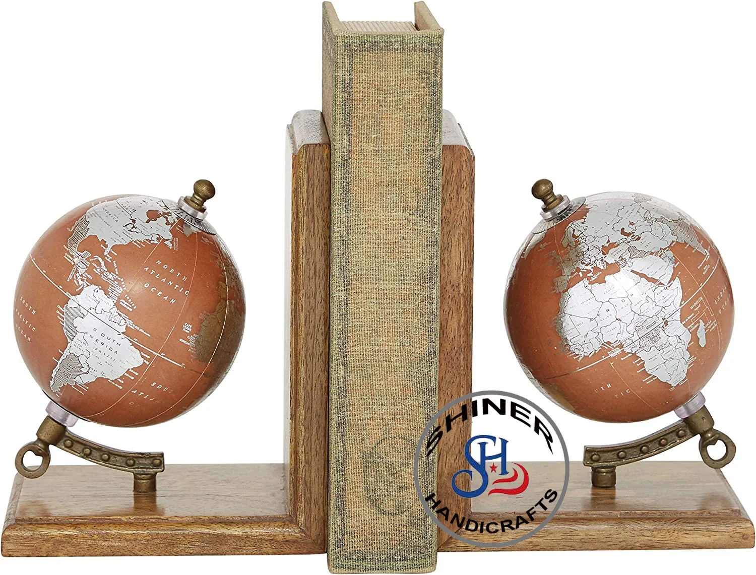 Подставки для книг в винтажном стиле декоративные деревянные подставки виде глобуса концы из смолы тяжелых книжных