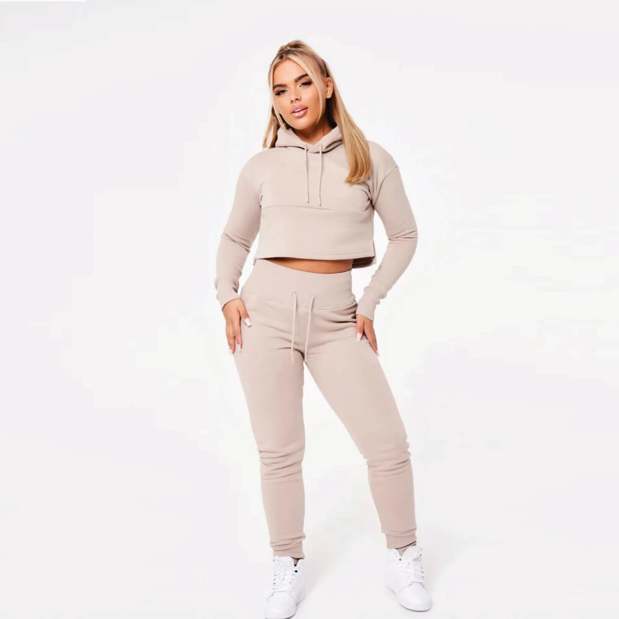 65% хлопковая укороченная толстовка с капюшоном из 35% и полиэстера