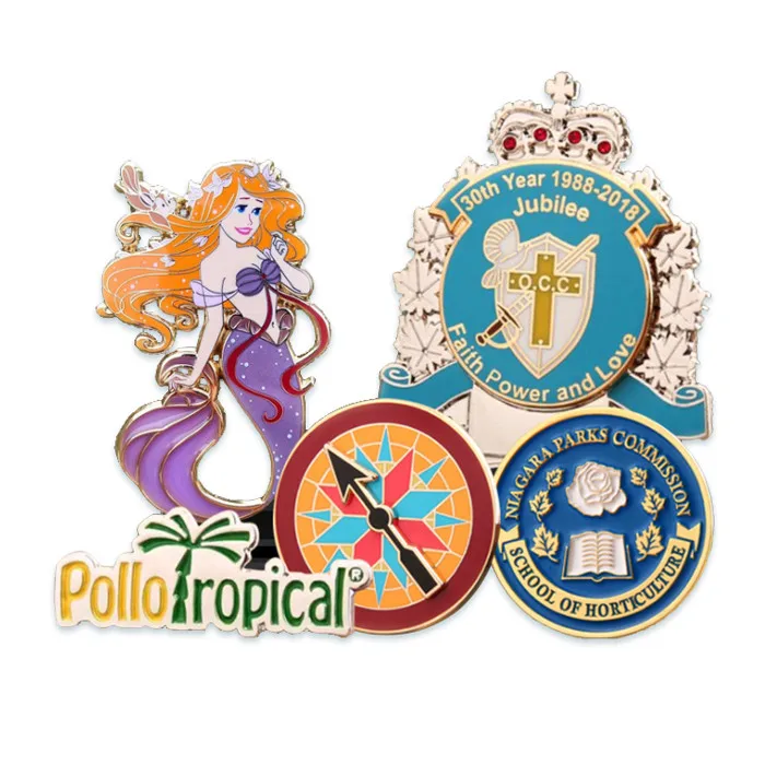 Factory Price  Disney Princess Brooch Cartoon Animal Enamel Lapel Pin Cosplay Badge Initial Push Pin Custom Logo