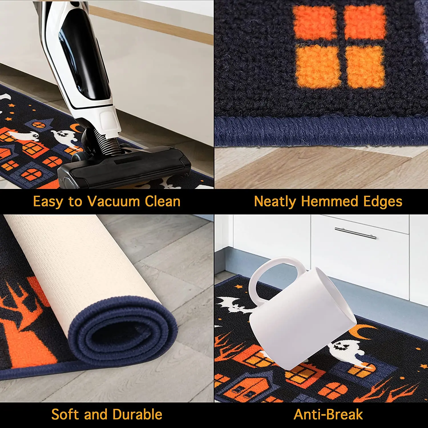 Support Dropshipping Original Design Indoor Floor Mat Set Non Slip Halloween Rug Kitchen Mats