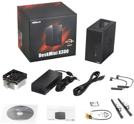 AsRock DeskMini X300 Series AMD AM4 Socket CPU High-Speed DDR4 Memory  Dual M.2  Triple Display  Barebone Brand New