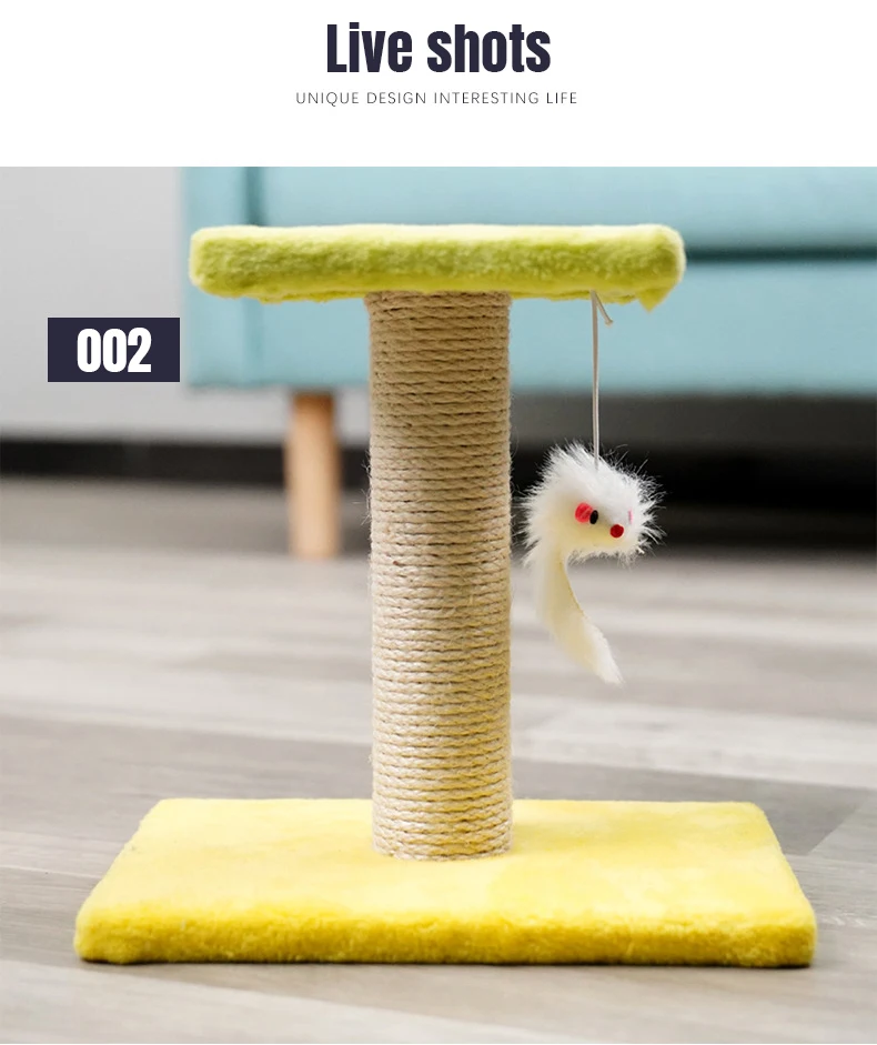 Wooden Cat Climbing Tree Modern Cat Tree Condo Sisal Scratching Board Cat House