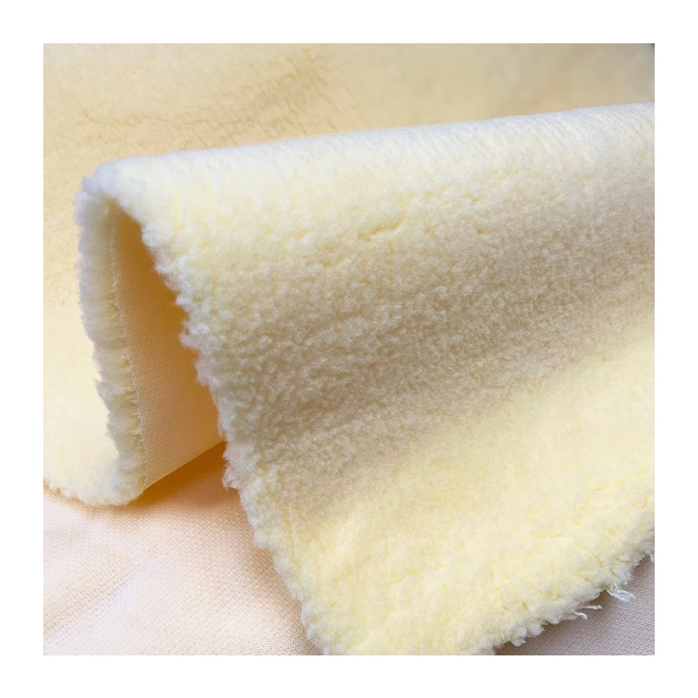 High Quality Plain Dyed Knitted Polyester Fabric for Paint Roller White and Yellow Color Tone