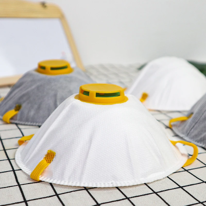 Cup type dust Mask KN95 Activated Carbon with breathing valve Industrial Sanding spray paint protection Round mas  FFP2 Cup Mask