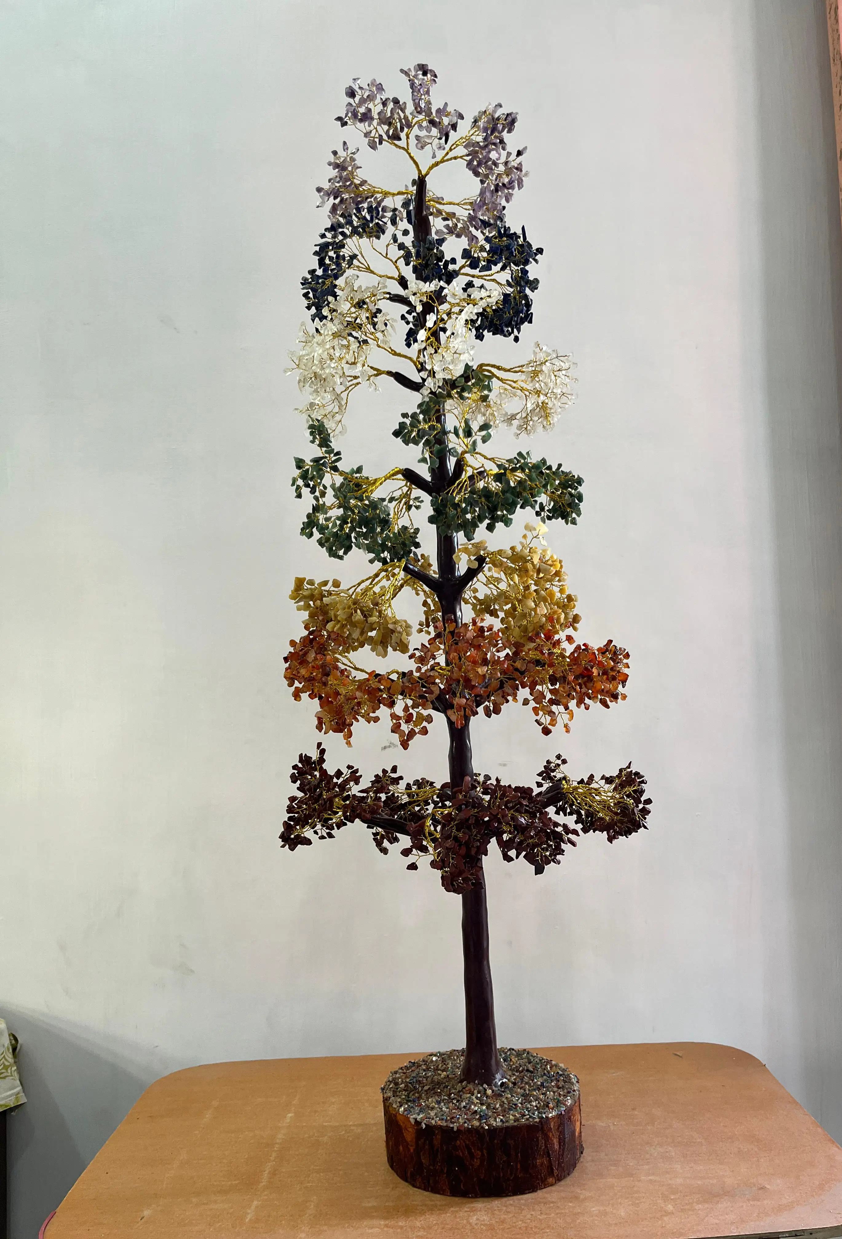 Wholesale Natural Crystal Seven Chakra Tree Large Fairy 5000 Beads Gemstone Trees For Home And Office Decoration