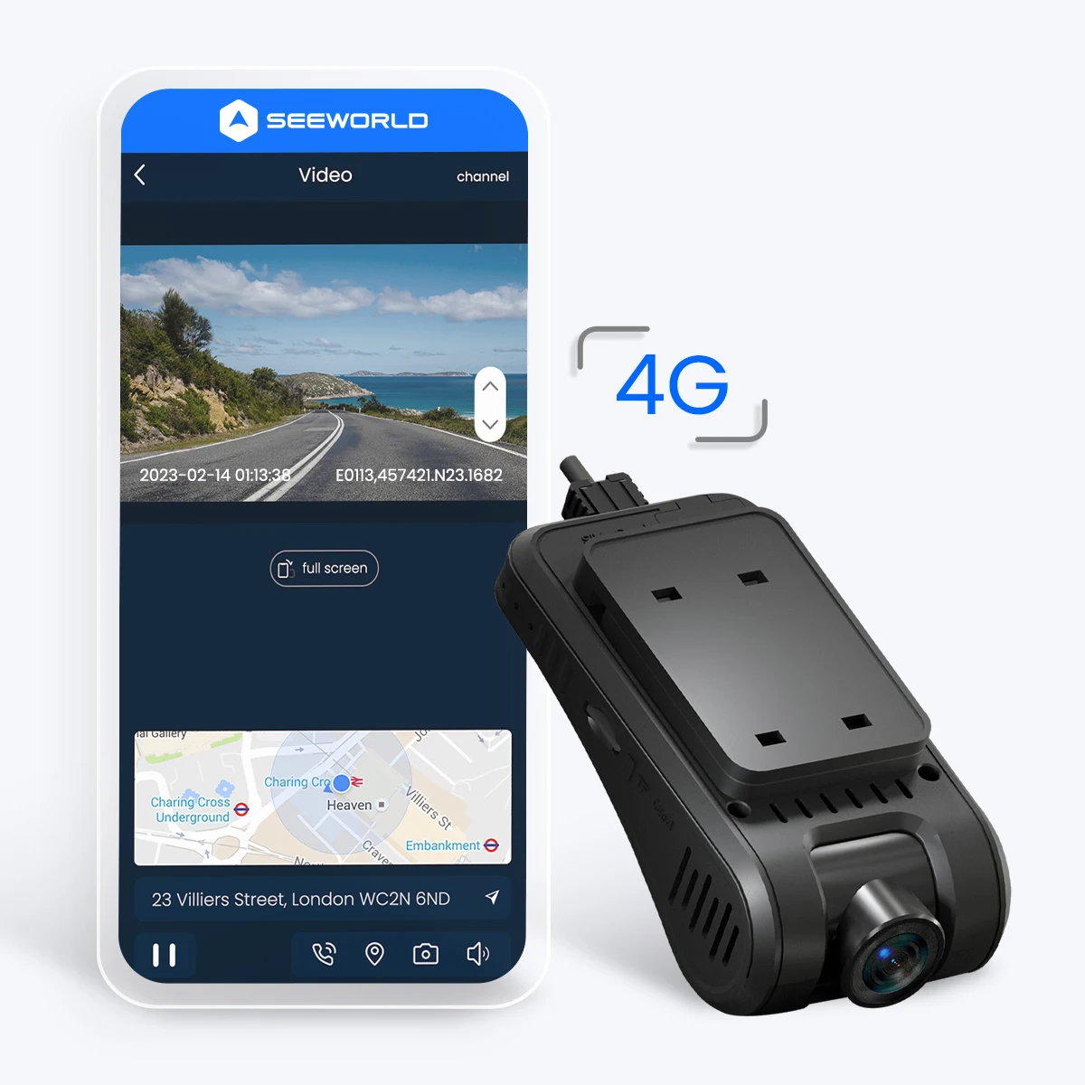 Экономичный удаленный видеомониторинг 4G Sim Автомобильный видеорегистратор для 24h GPS