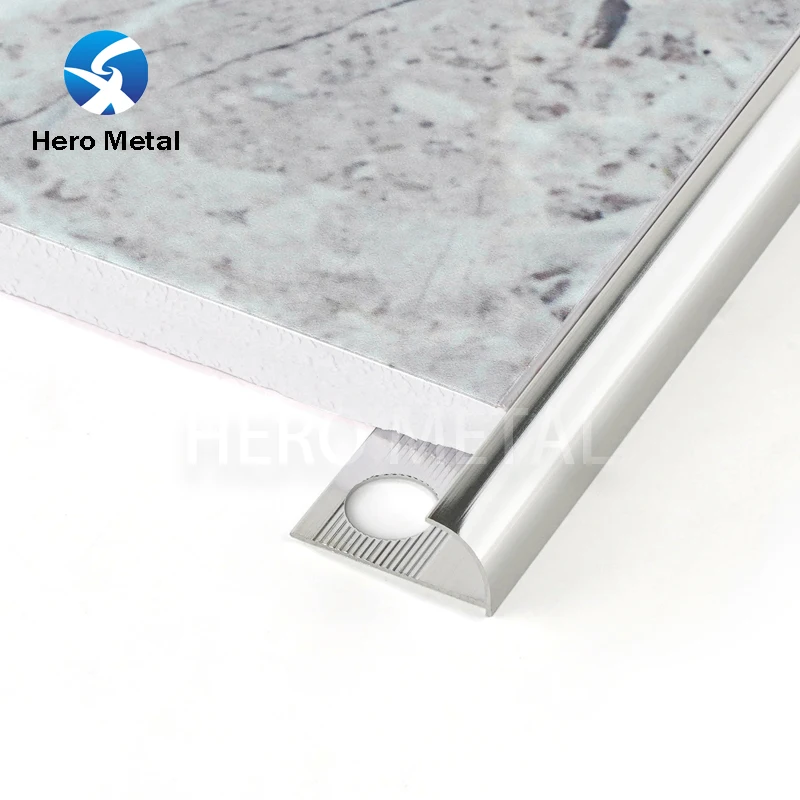 Wall Outside Corner Metal Aluminium Profile Round Shape Edge Curved Aluminum Tile Trim
