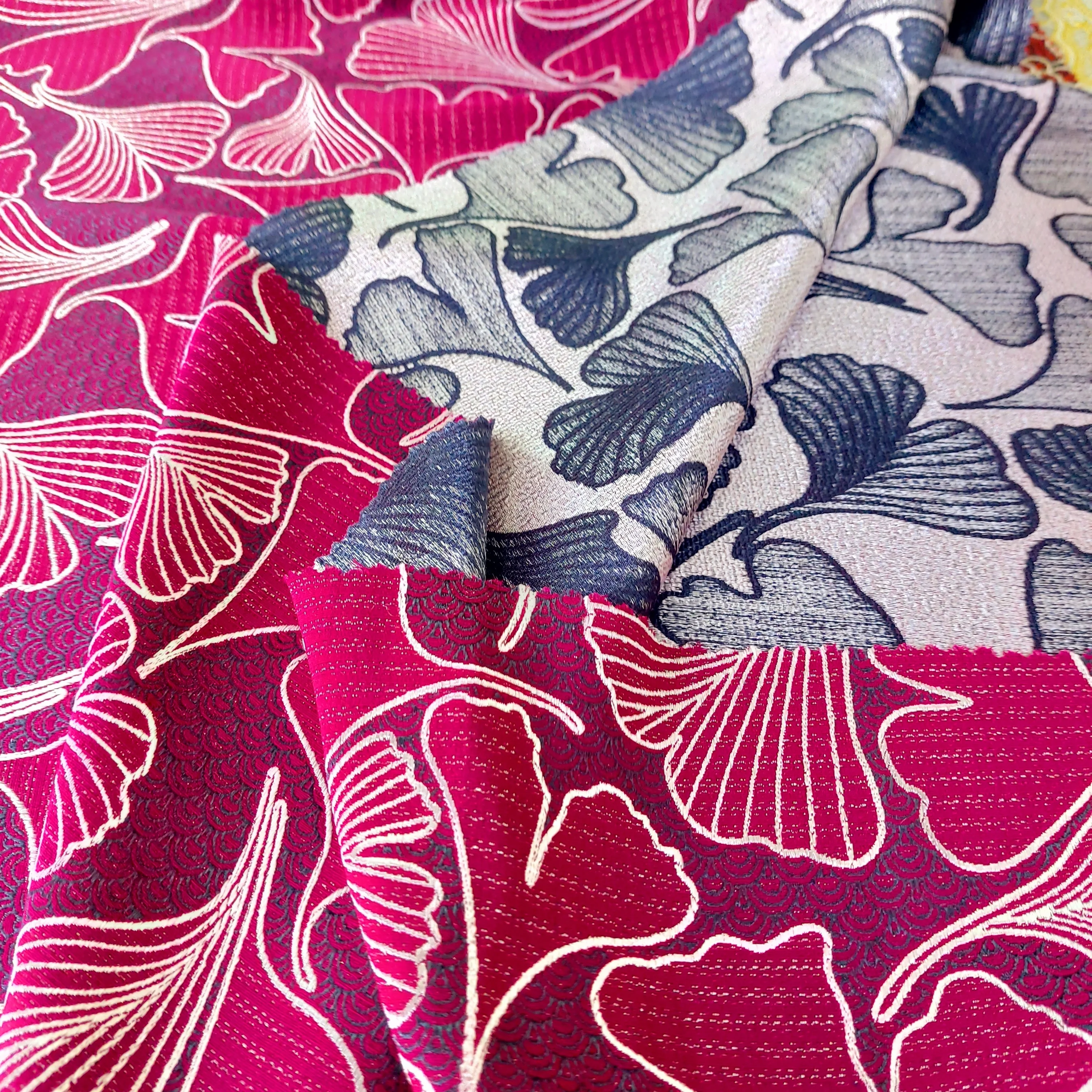 Jacquard Fancy Fabric Wholesale Price Flowers Motif For Women Long Dress Balochi Kaftan Longyi Aodai Woven Fabric Vietnam #K484B