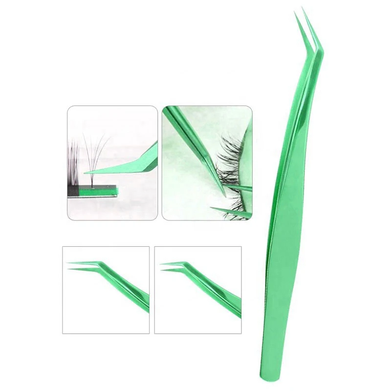 2024 New Design Stainless Steel Eyelash Extension Tweezers Volume Eye Lashes Make up Tool Tweezers