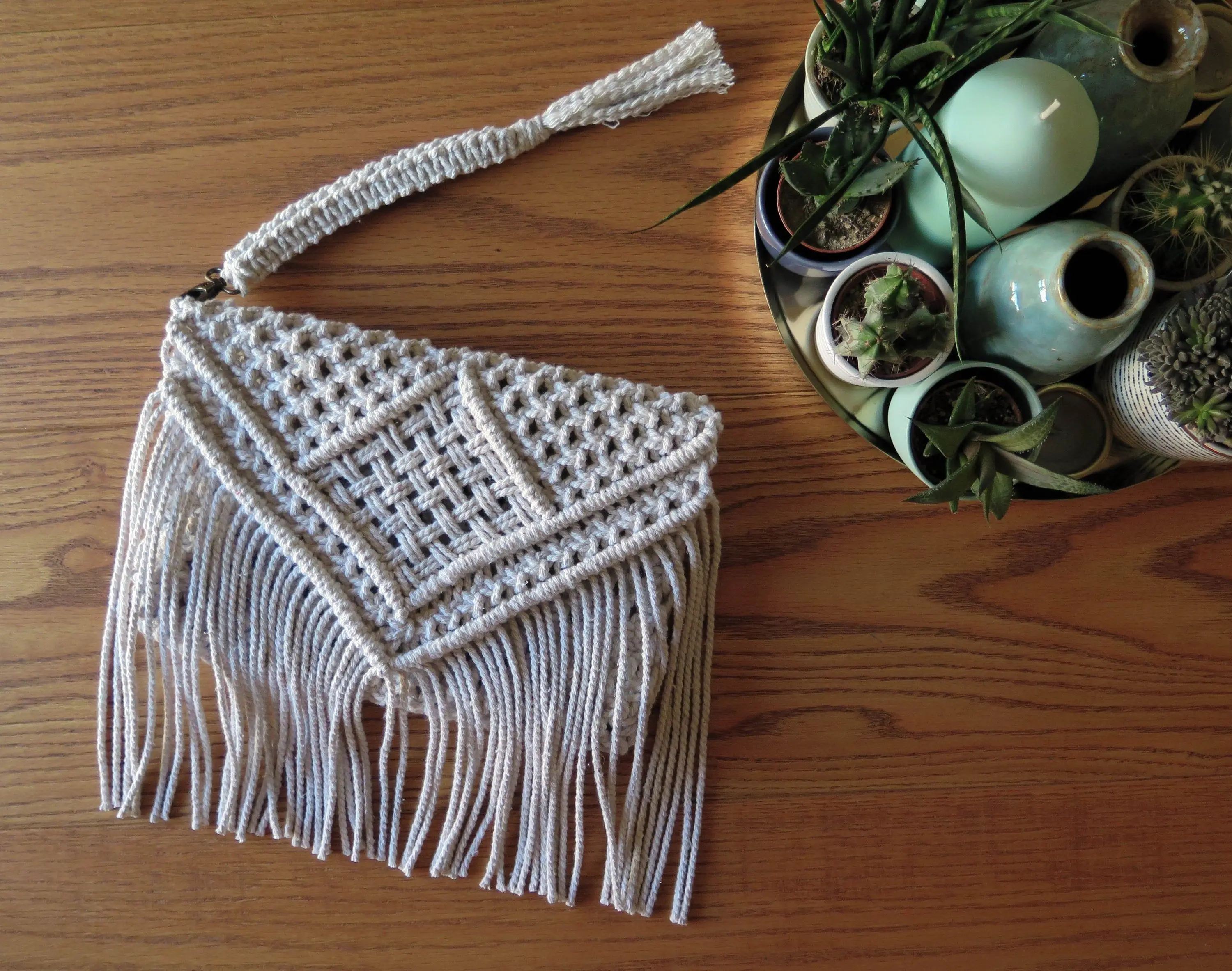 Handmade Macrame tote Bag made cotton cord boho multi color ladies shoulder bags