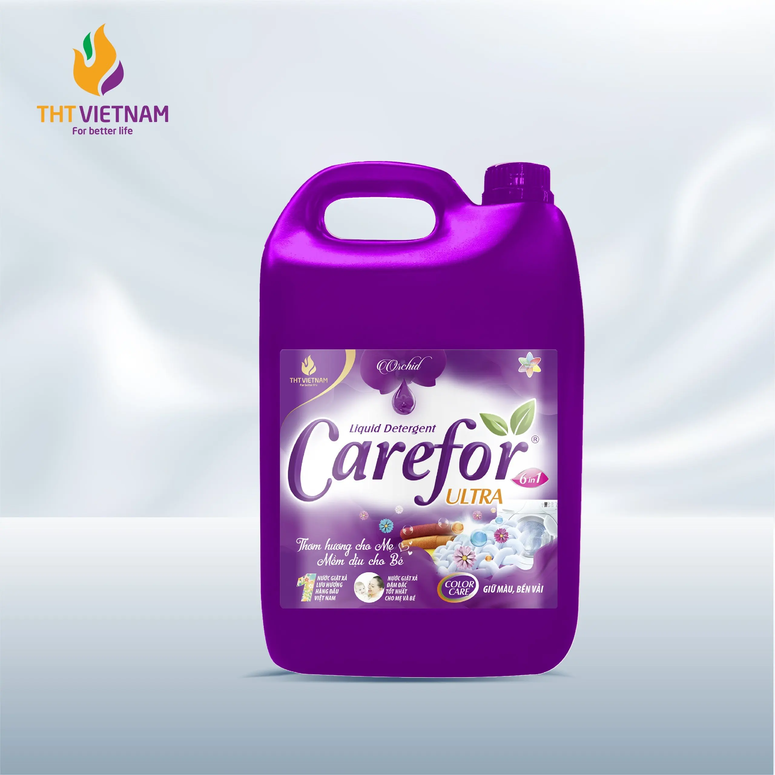 Carefor Red Liquid Detergent 5000ml High Middle Low Foam with Rose Fragrance for APPAREL Disposable Laundry Detergent Products