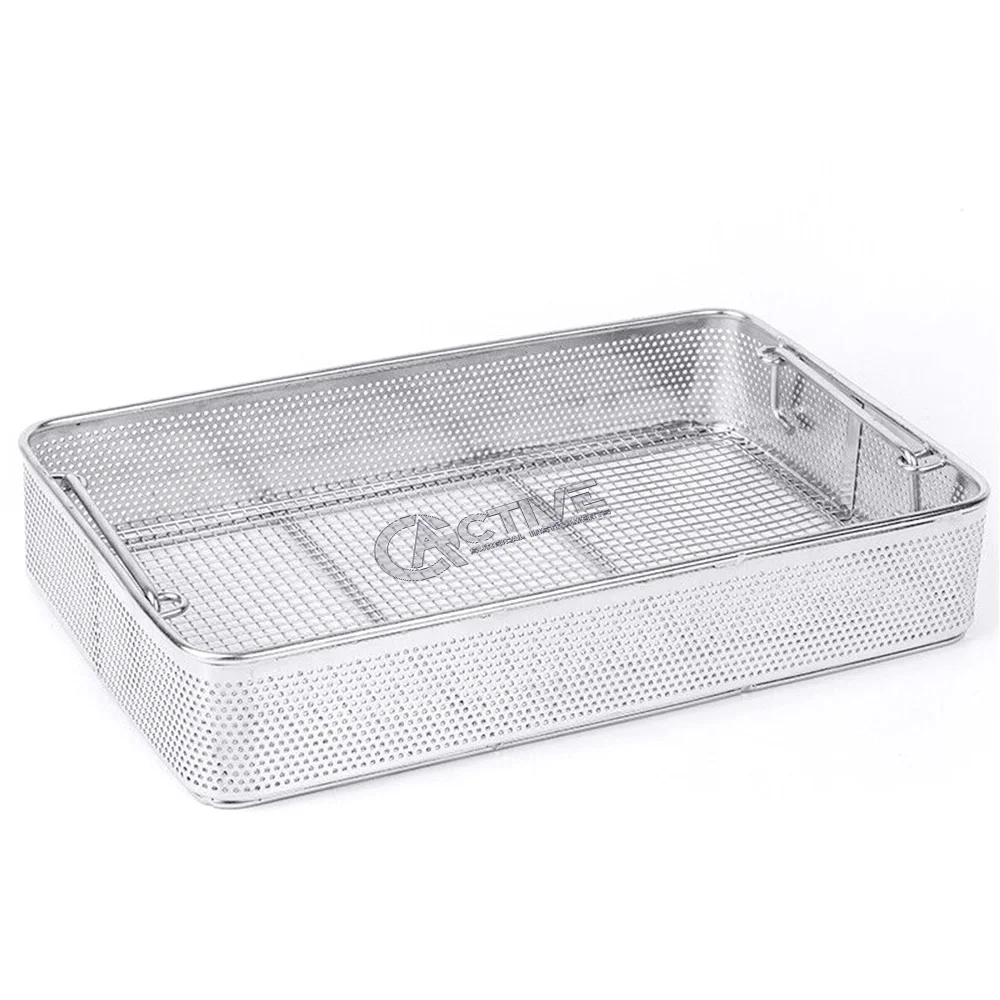 Best quality Medical Stainless Steel Sterilization Wire Mesh Tray Basket Surgical Instrument Mesh Frame Reusable ISO CE Approved