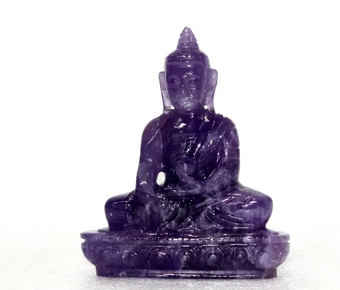 Natural Amethyst Buddha Statue Ganesha Figurine Sculpture Handcrafted Chakra Style Engraving Piedras Naturales Healing Crystal