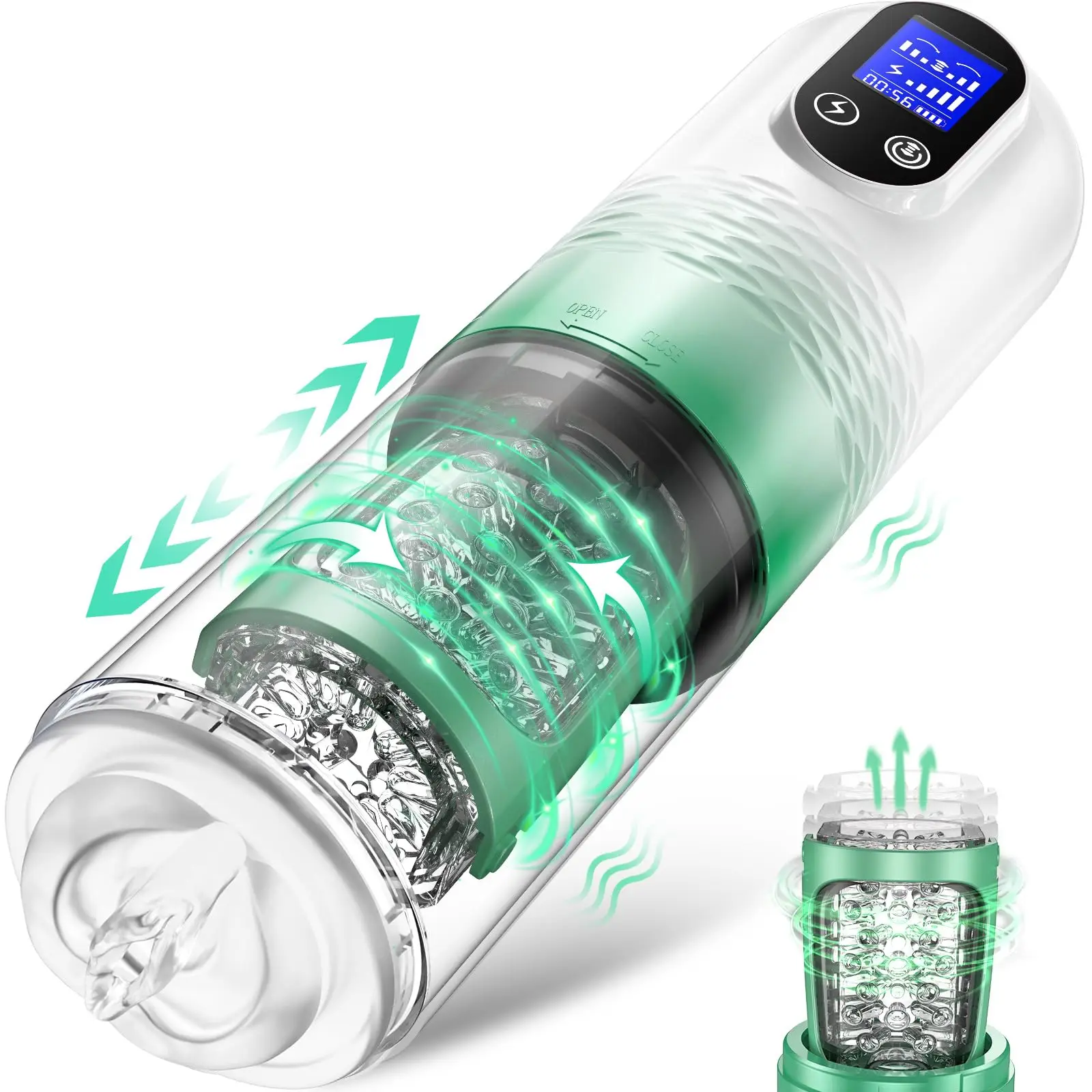 Thrusting Piston Automatic Male Stroker Innovative Motor Telescoping LCD Display Masturbator Tools Adult Sex Toy for Man Machine