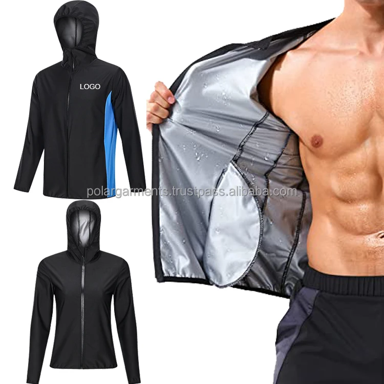 Sauna Suit Zipper Bodybuilding Coat Pants Weight Loss Magic Slimming Suit Shapewear Sauna Suits