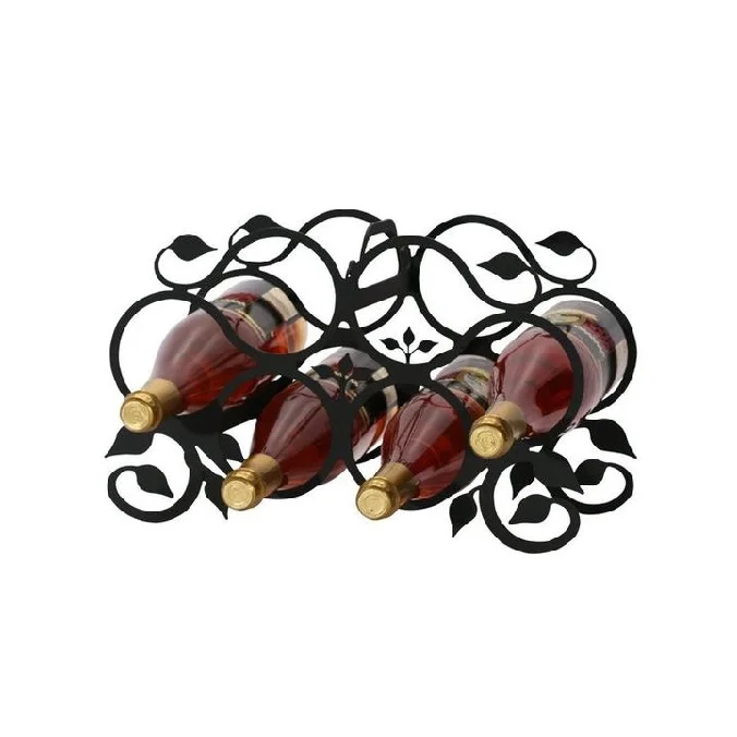 5 Bottle Wine Rack Black Metal Wall Mounted Storage Holder Shelf Kitchen and mini bar decoration