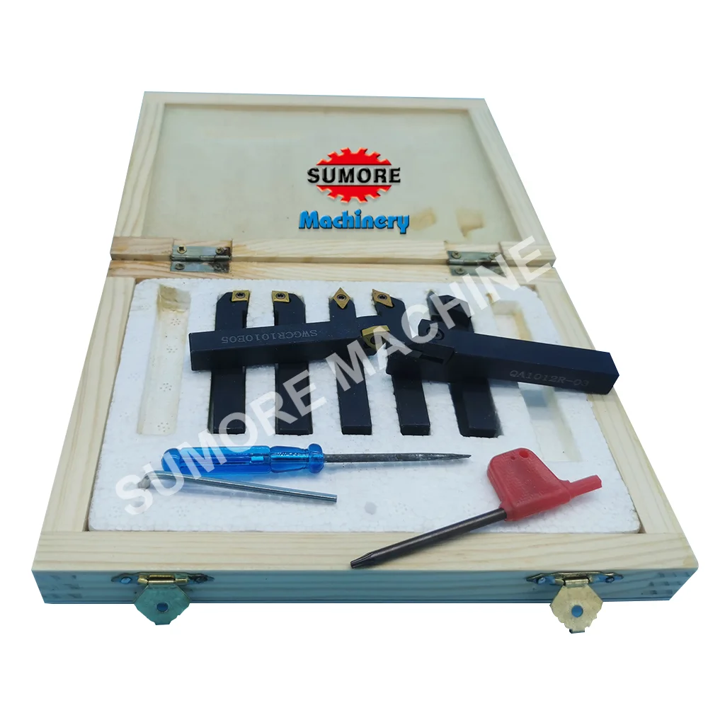Box Cutting Tool 7 pcs Tin Coated Lathe Tools 10*10mm Turning Tool for Lathe  SUMORE 19x14x4cm