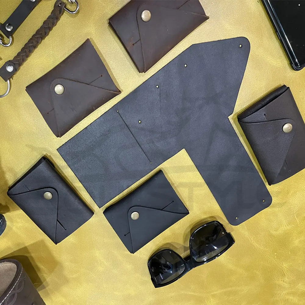 Personalized Logo Card Holder Daily Carry Accessory Men Credit Card Leather Wallet Small Size Minimal Style Pocket Carry Wallets