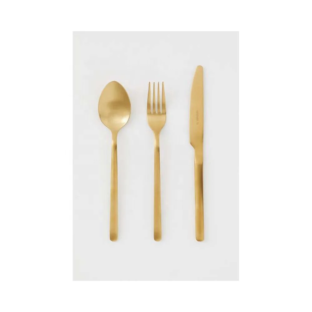 Wholesale portable luxury 5 piece stainless steel Designer Twig  Waving Handle Italian cutlery with modern salad server  Set