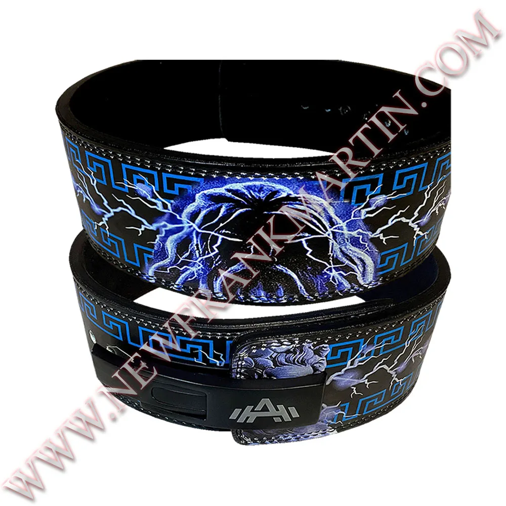 NFM Custom Logo Gym Training Leather PU Belt Anime Character Zeus Print Demon Lever Buckle Power Lifting & Fitness Use OEM ODM
