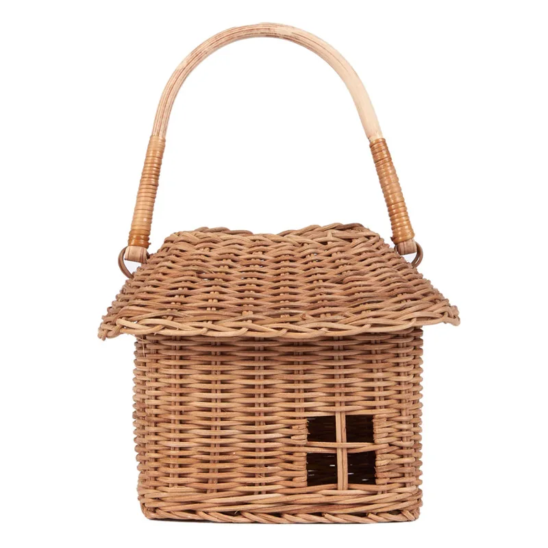 Set Of 2 Rattan Small Basket For Children Handicraft Kid Basket Bag Wicker Kids Bag Wholesale Supplier