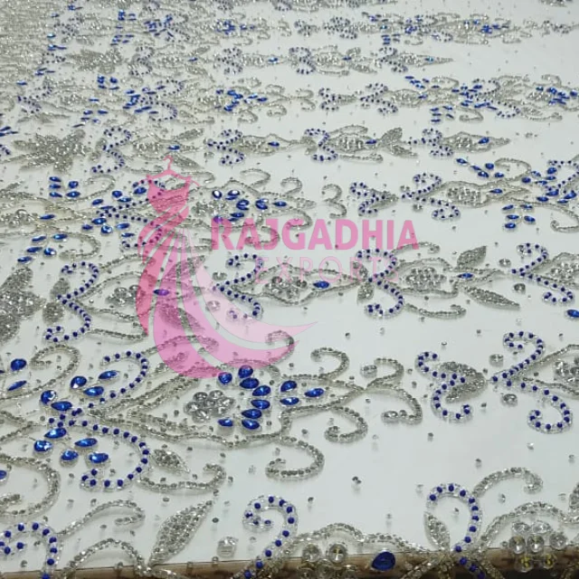 Beaded Lace Fabric Lace Top Quality beaded fabric Lace Embroidery Fabric For wedding moment girl and women