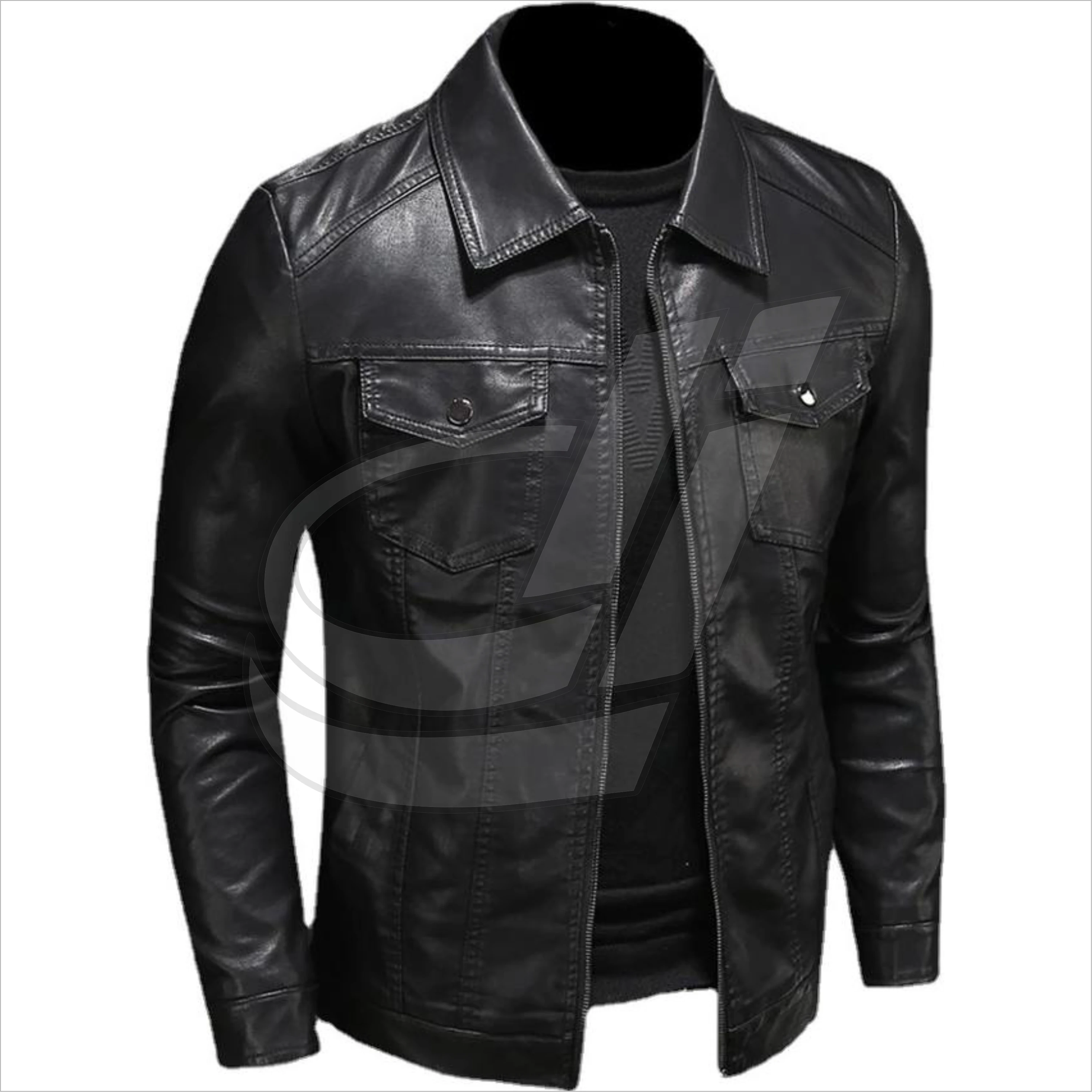 High Quality Custom Made Genuine Leather Jacket For Men