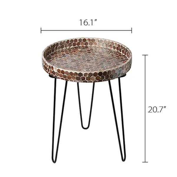 High quality luxury coffee table with Mother of Pearl inlaid made in Vietnam White Ariel Capiz Side Table for living room