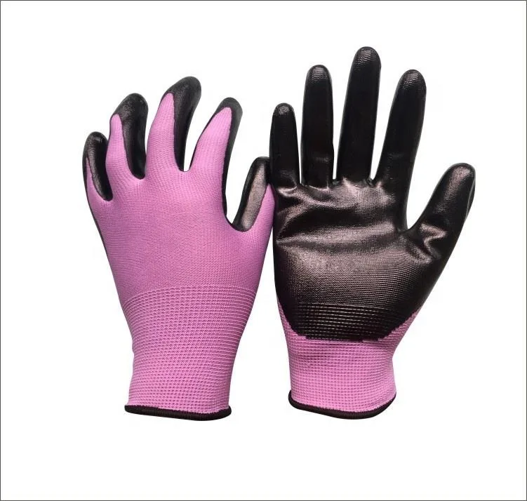 Зеленая защита рук, химически стойкая лабораторная подкладка, устойчивая к кислотам и маслам, флокирование, нитриловые промышленные перчатки