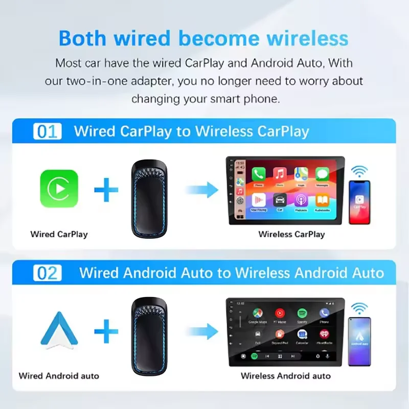 Амазонка лидер продаж 2024 carplay android авто смарт-устройство для автомобилей с окружающим освещением