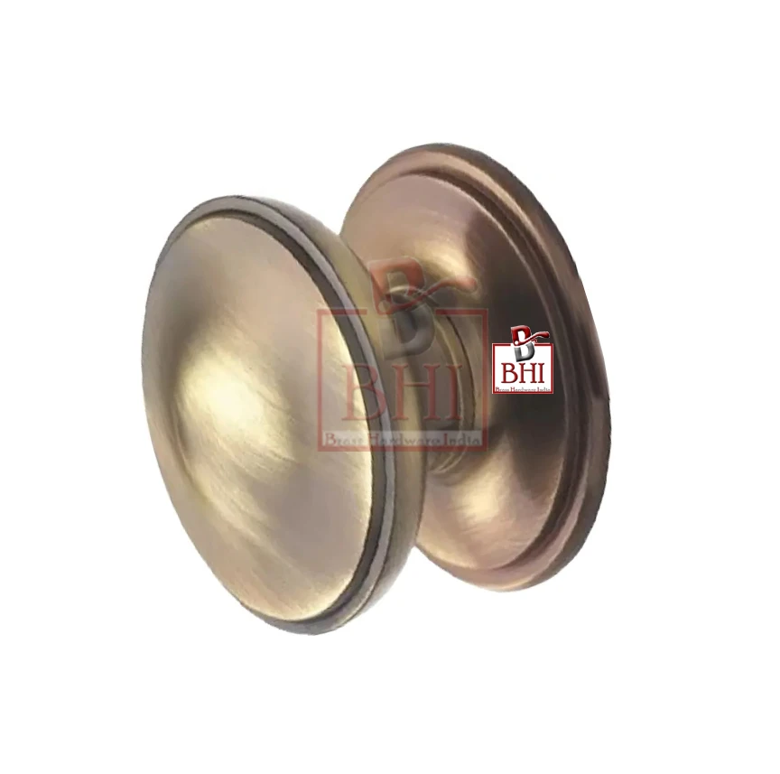 BRASS FIXED DOOR KNOB MUSHROOM DESIGN