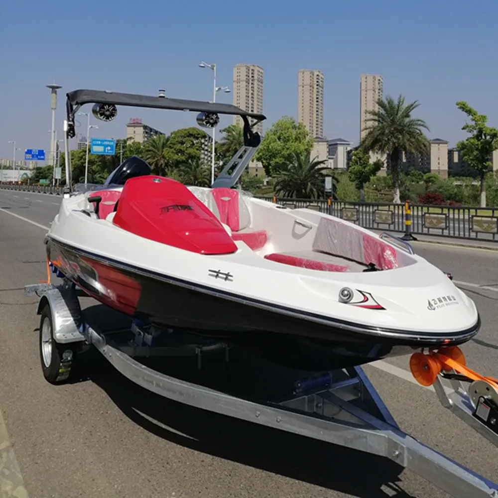 China Factory Direct sell 16ft wake board boat fiberglass passenger yacht boat