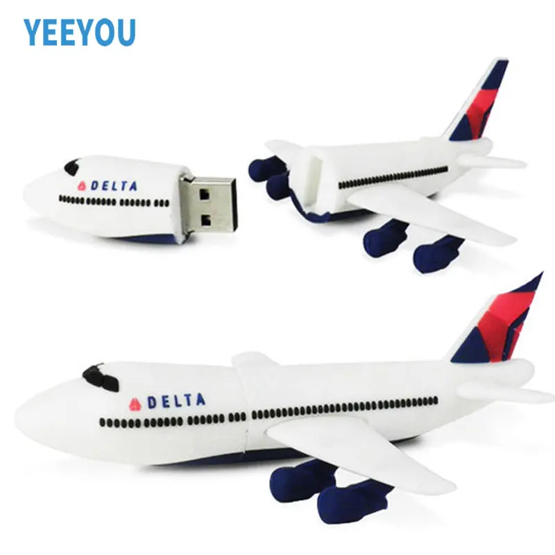 Custom air plane style Rubber PVC USB 8GB 16GB Flash Memory Pendrive USB Flash Drive