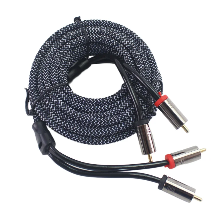 OEM заводской высококачественный 24-каратный позолоченный аудиокабель 2 м штекер-штекер 4 мм автомобильный RCA