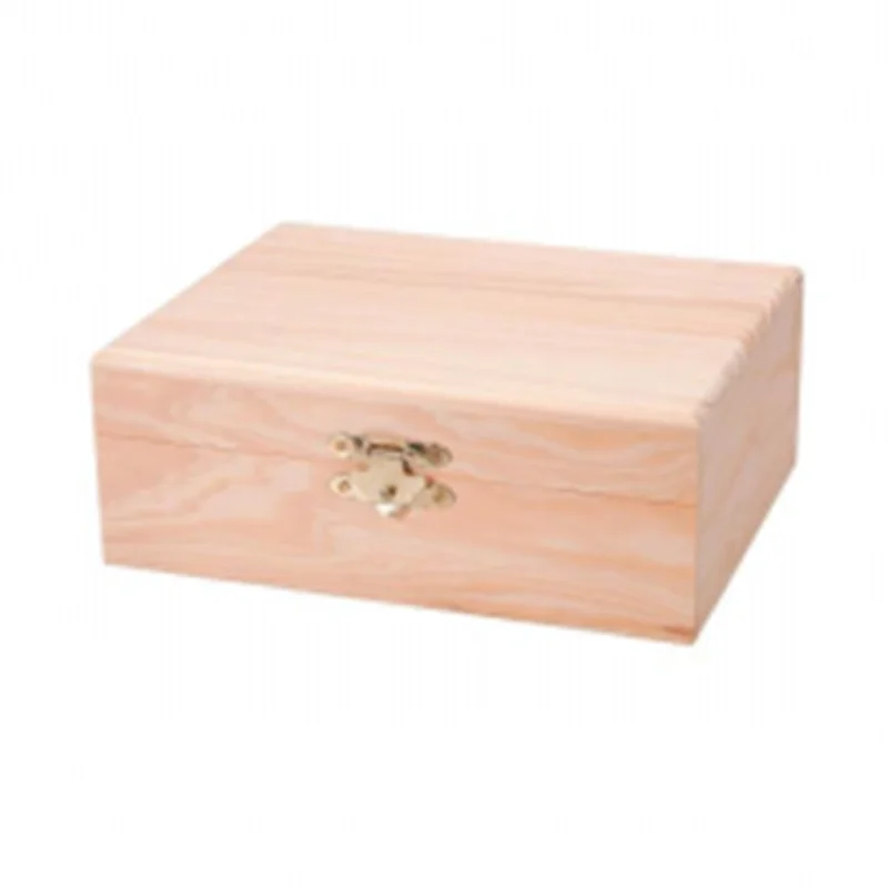 Hot sale Customized unfinished small wooden box with divider and lock