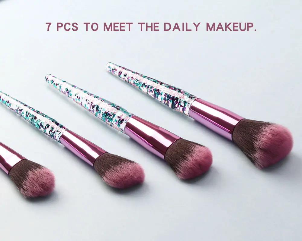 Custom High Quality Private Label Nateral Material Diamond Makeup Brush Set