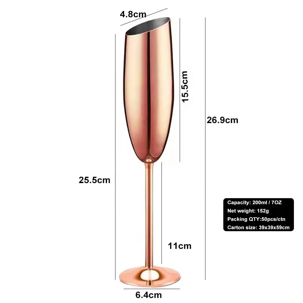 304 Stainless Steel Goblet Creative High-Footed Cocktail Red Wine Family Gathering champagne Glasses Outdoor Dining Flute