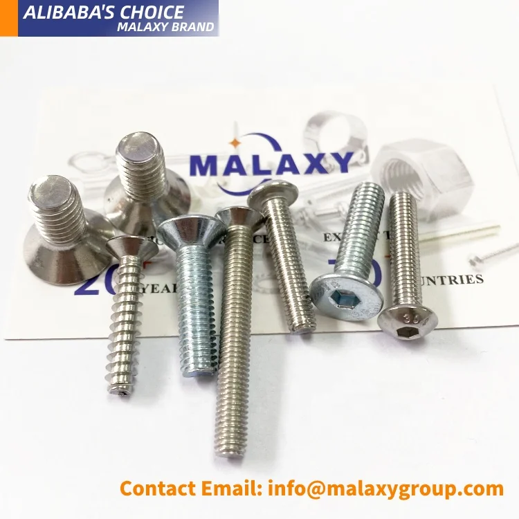 MALAXY Din7991 M3 M4 M5 M6 Pure Brass Flat Hex Socket Countersunk Head Screw
