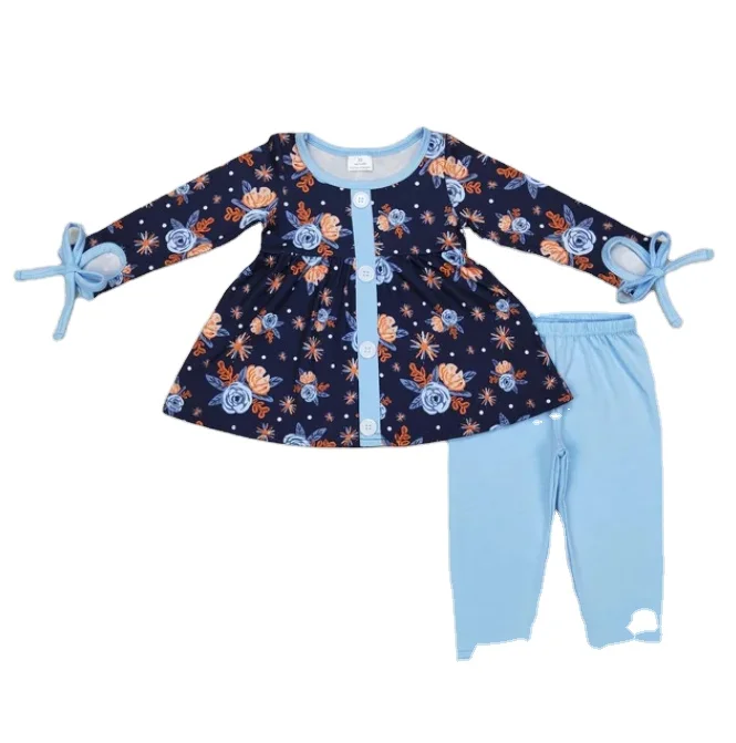 Kids Girls Happy New Year Bell Bottom Pants Boutique Outfit toddler girl french knot dress  set kids spring flower clothes