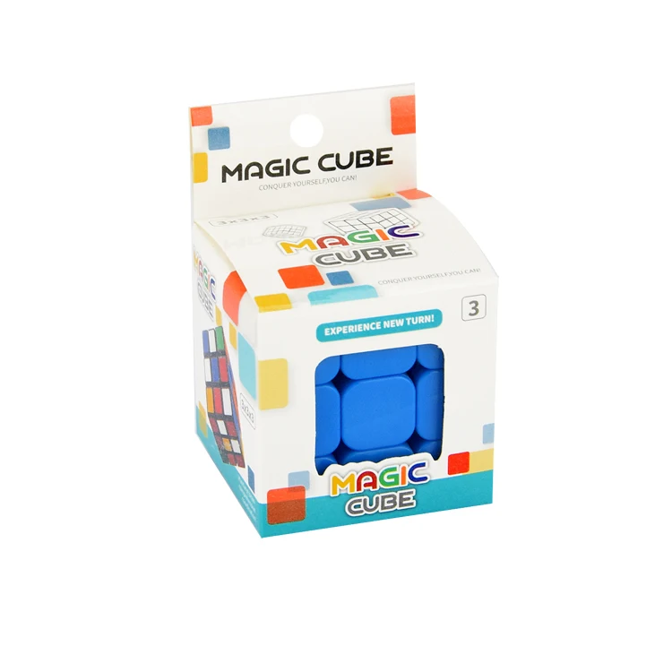 Educational Toys Durable Third Order Real Color Plastic Magic Puzzle Cube For Kids Plastic Magic Cube 3*3*3