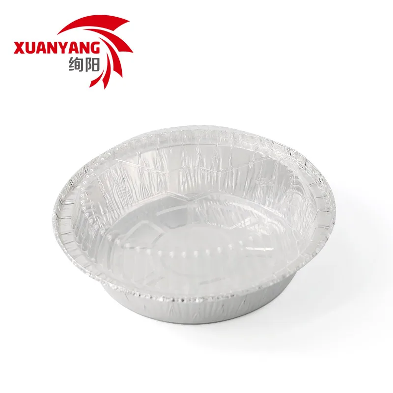 7 Inch Round Aluminum Foil Food Container Disposable Baking Pans with Plastic Lid