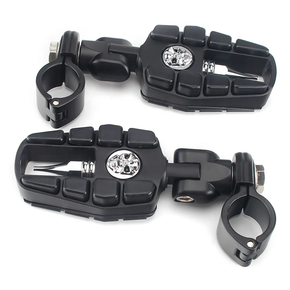 Motorcycle 32mm Footrest Clamp Highway Skull Foot Pegs for Harley Sportster Dyna Street Bob Touring Models