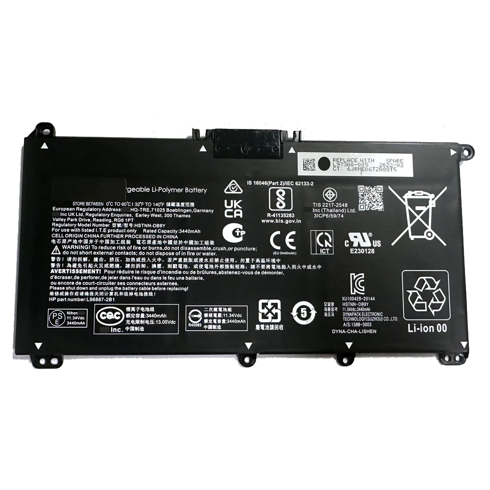 HSTNN-IB90 L97300-005 battery For HP 15-eg1010TU-eg1011TU-eg1012TU-en2100AU HSTNN-DB9Y HSTNN-LB8U laptop battery 11.34V 3440mAh